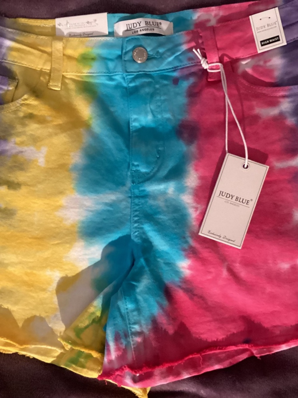 Judy Blue Los Angeles High Waisted Colorful Shorts, Size XL